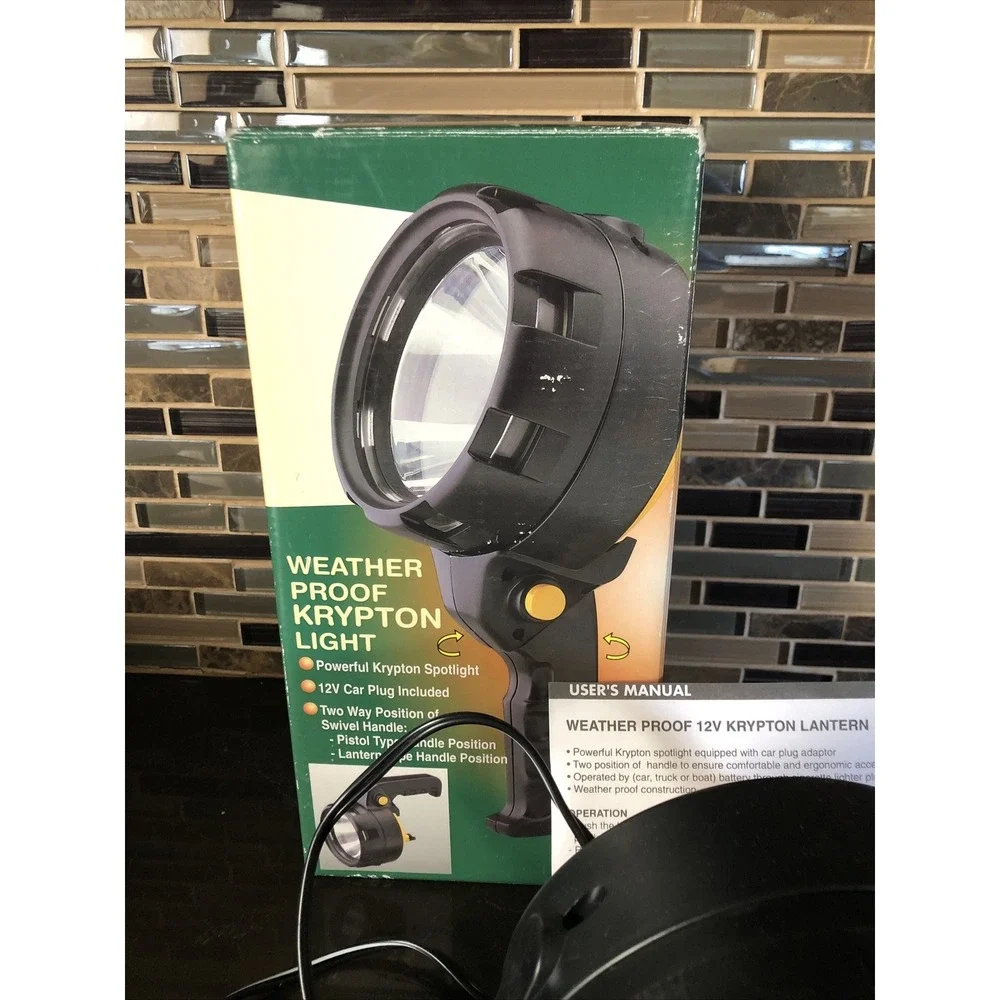 Weather Proof Krypton Power Hunting‎ Fishing Camping SPOT Light 12V Car Plug NEW